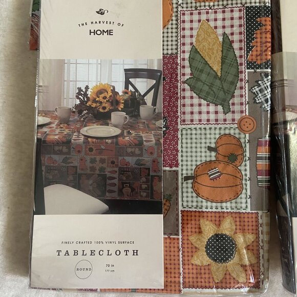 Vinyl Vintage Tablecloth Bundle; Thanksgiving Fall Spring Easter 52'' By 70'' - Picture 4 of 10